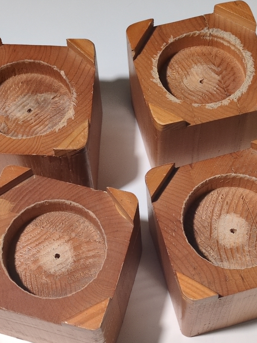 Set Of 4 Cedar Wooden Square Furniture/ Bed Risers